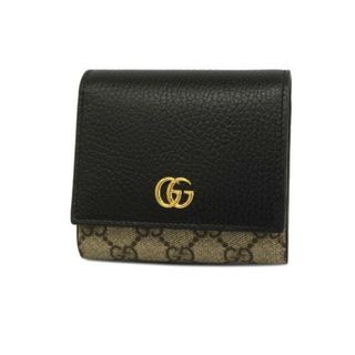 グッチ(Gucci)の【4hb2557】グッチ 財布/GGマーモント/GGスプリーム/598587/PVC/レザー/ブラック/ベージュ/ゴールド金具 【中古】 レディース(財布)