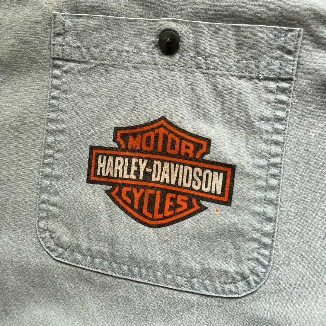 Harley Davidson(ハーレーダビッドソン)のハーレーダビッドソン　半袖シャツ　XLサイズ　古着　綿100% アメカジ メンズのトップス(シャツ)の商品写真