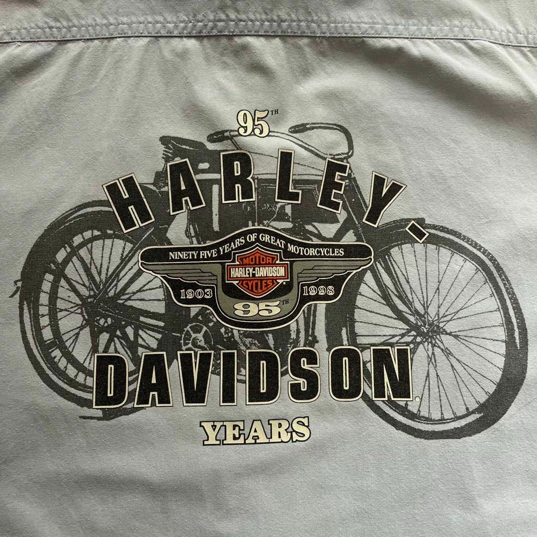 Harley Davidson(ハーレーダビッドソン)のハーレーダビッドソン　半袖シャツ　XLサイズ　古着　綿100% アメカジ メンズのトップス(シャツ)の商品写真