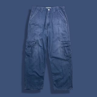 リーバイス(Levi's)の00s リーバイス シルバータブ カーゴパンツ ワイド バギー フェードネイビー(ワークパンツ/カーゴパンツ)