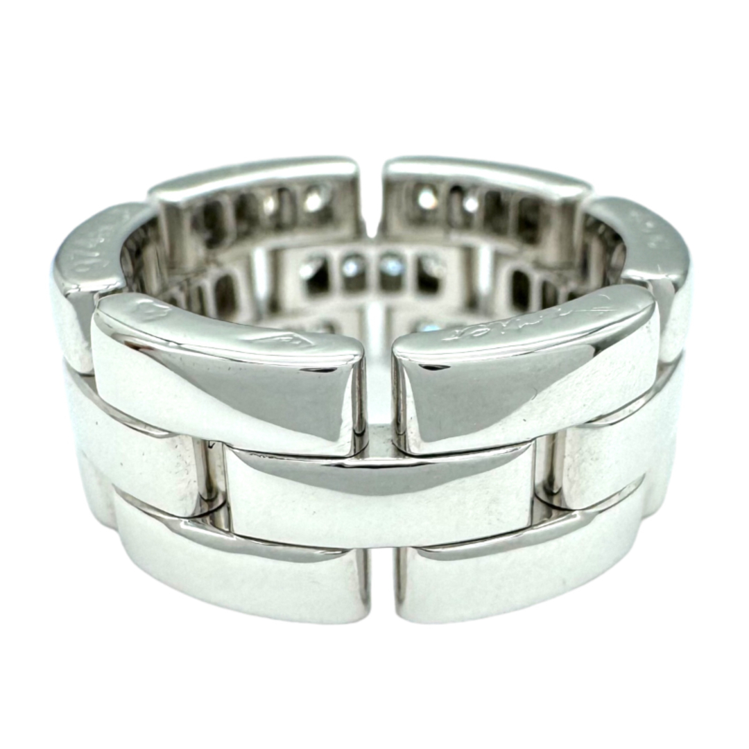 Cartier(カルティエ)の　カルティエ Cartier マイヨンパンテール 3ロウ ダイヤリング #46(約5.5号) K18WG ダイヤモンド ジュエリー レディースのアクセサリー(リング(指輪))の商品写真