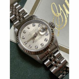 ロレックス(ROLEX)のロレックス 正規品デイトジャスト69174シルバー10Pダイヤオーバーホール済み(腕時計)