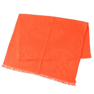 エルメス(Hermes)の未使用品△HERMES エルメス H262494S カシミヤ シルク ORANGE EXOTIQUE エトール ニューリブリス 大判 ショール ストール 箱付き フランス製 レディース(ストール/パシュミナ)