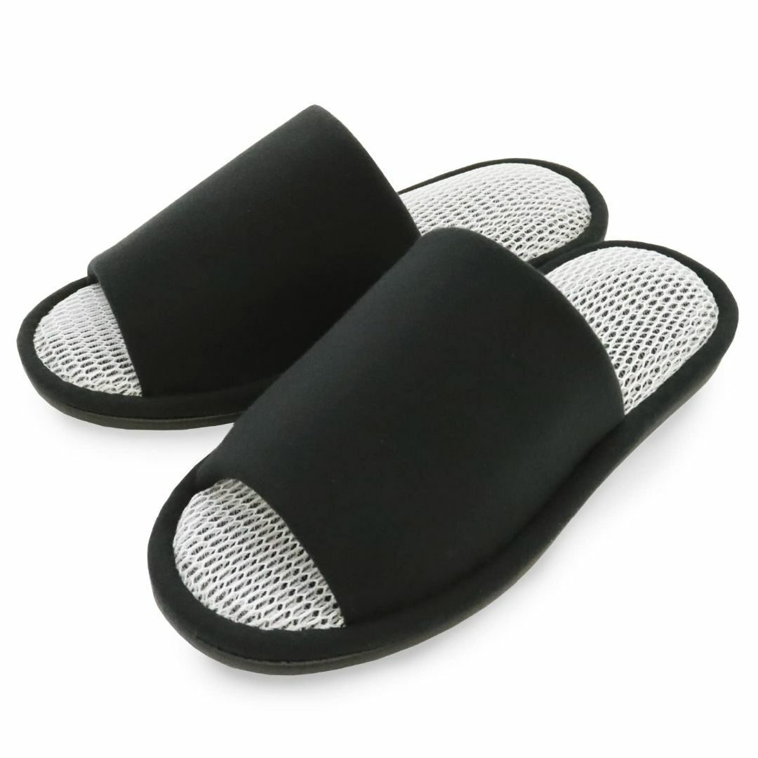 【色: ブラック】オクムラ スリッパ モノクロニット Lブラック AAAA991 メンズの靴/シューズ(その他)の商品写真