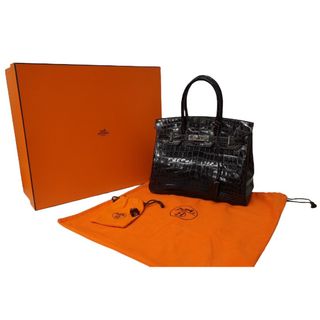 エルメス(Hermes)のHERMES エルメス BIRKIN バーキン30 ハンドバッグ ニロティカス アリゲーターシャイニー シルバー金具 コカオン ブラウン ◻︎I刻印 62351(ハンドバッグ)