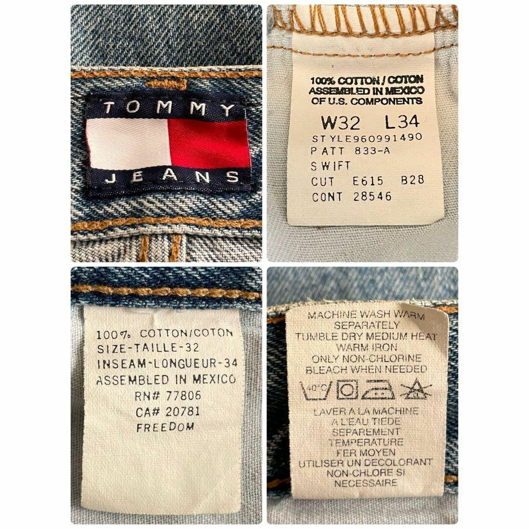 TOMMY JEANS(トミージーンズ)のトミージーンズ　デニム　Gパン　刺繍ロゴ　90s テーパード　32/34 メンズのパンツ(デニム/ジーンズ)の商品写真