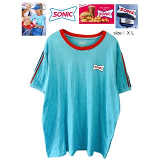 Sonic Drive-In　Tシャツ　XL　水色　USA古着(Tシャツ/カットソー(半袖/袖なし))