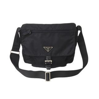 プラダ(PRADA)のPRADA プラダ ショルダーバッグ トライアングルロゴ BT8994 ナイロン ブラック シルバー金具 美品 中古 62306(ハンドバッグ)