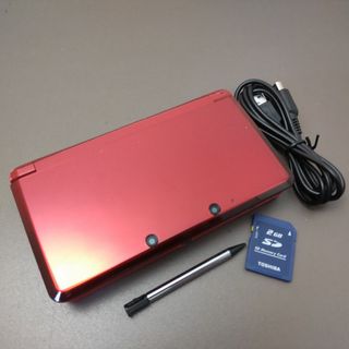 ニンテンドー3DS(ニンテンドー3DS)の安心の整備済み！◆任天堂3DS 中古本体◆フレアレッド◆12(携帯用ゲーム機本体)