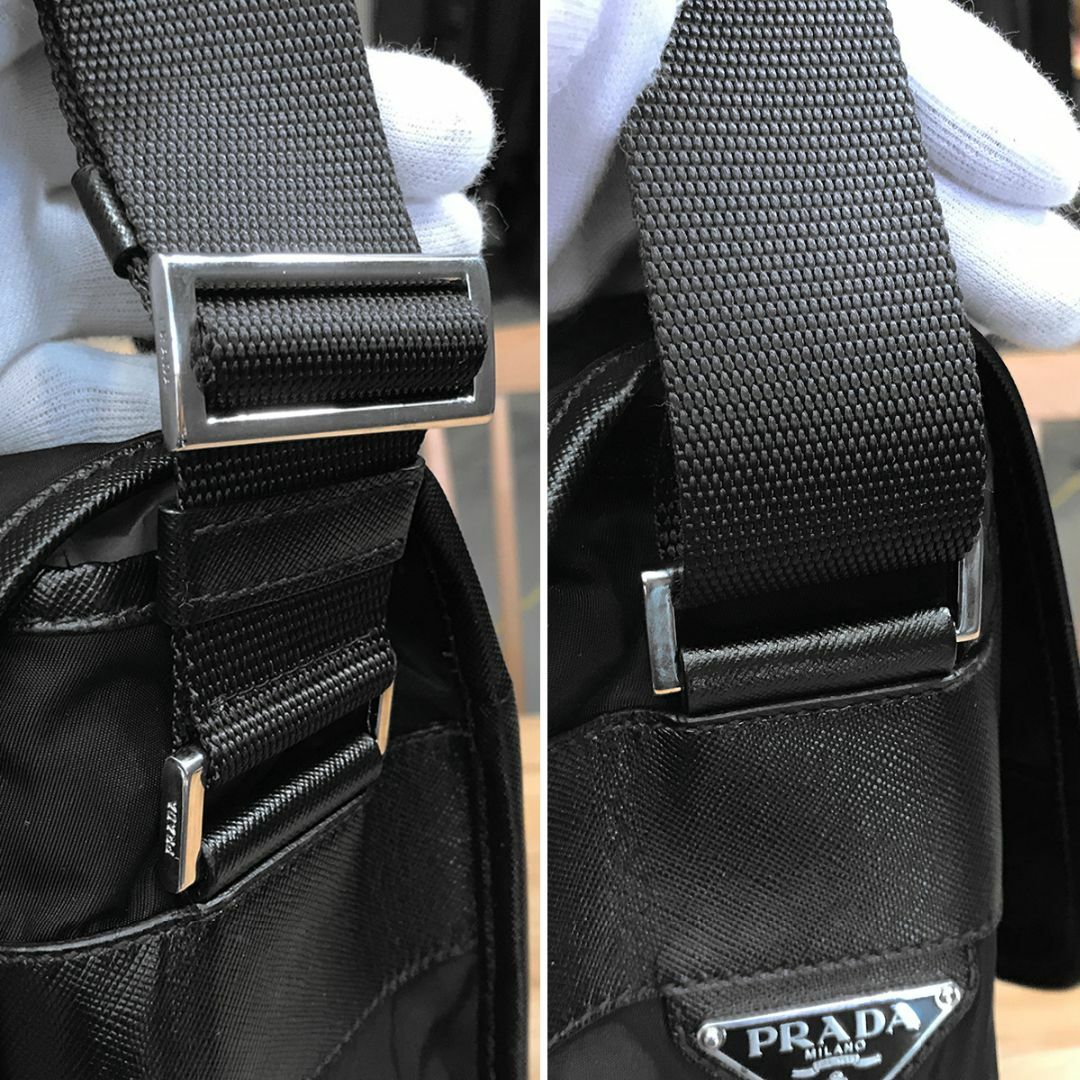 PRADA(プラダ)の超美品 プラダ ナイロン 斜め掛けショルダーバッグ メッセンジャーバッグ 黒 メンズのバッグ(ショルダーバッグ)の商品写真