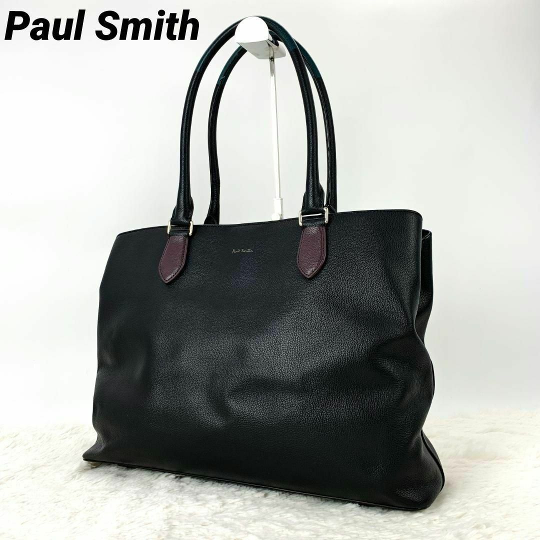 Paul Smith(ポールスミス)の美品★Paul Smith ポールスミス 肩掛け トートバッグ レザー ブラック メンズのバッグ(トートバッグ)の商品写真