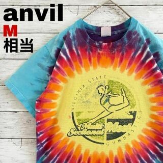 アンビル(Anvil)のm33 US古着　anvil　半袖Tシャツ　体操　選手権　競技　女性　タイダイ柄(Tシャツ(半袖/袖なし))