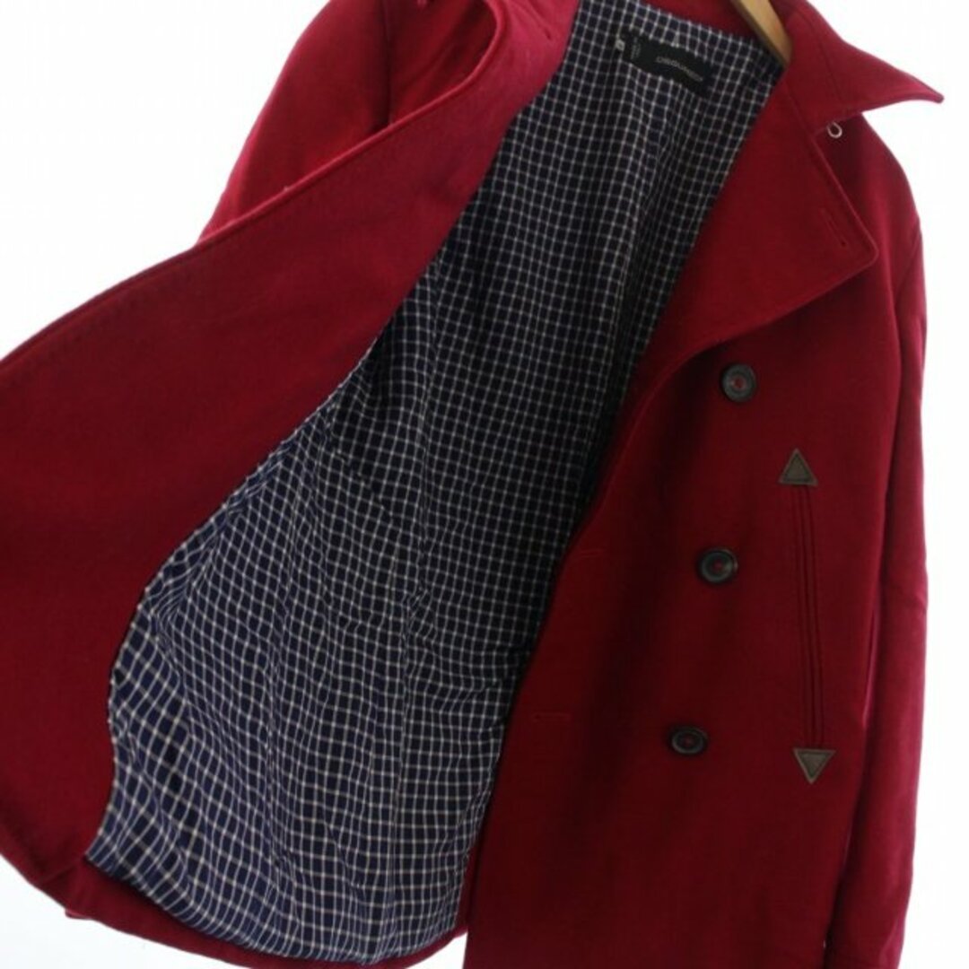 DSQUARED2(ディースクエアード)のDSQUARED2 Pコート ピーコート ショート 裏地チェック S 赤 メンズのジャケット/アウター(ピーコート)の商品写真