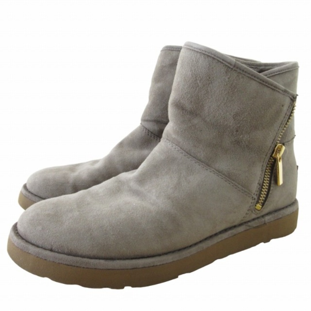 UGG(アグ)のアグ UGG キップ ショートブーツ ムートンブーツ ベージュ系 グレー 24㎝ レディースの靴/シューズ(ブーツ)の商品写真