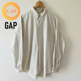 ギャップ(GAP)のOLD GAP  ヴィンテージ  BDストライプ柄 シャツ  L  アイボリー系(シャツ)