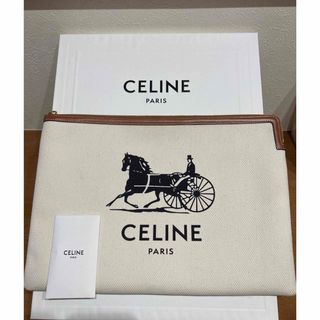 セリーヌ(celine)のCELINE セリーヌ クラッチバッグsulky logo ラージポーチ(クラッチバッグ)