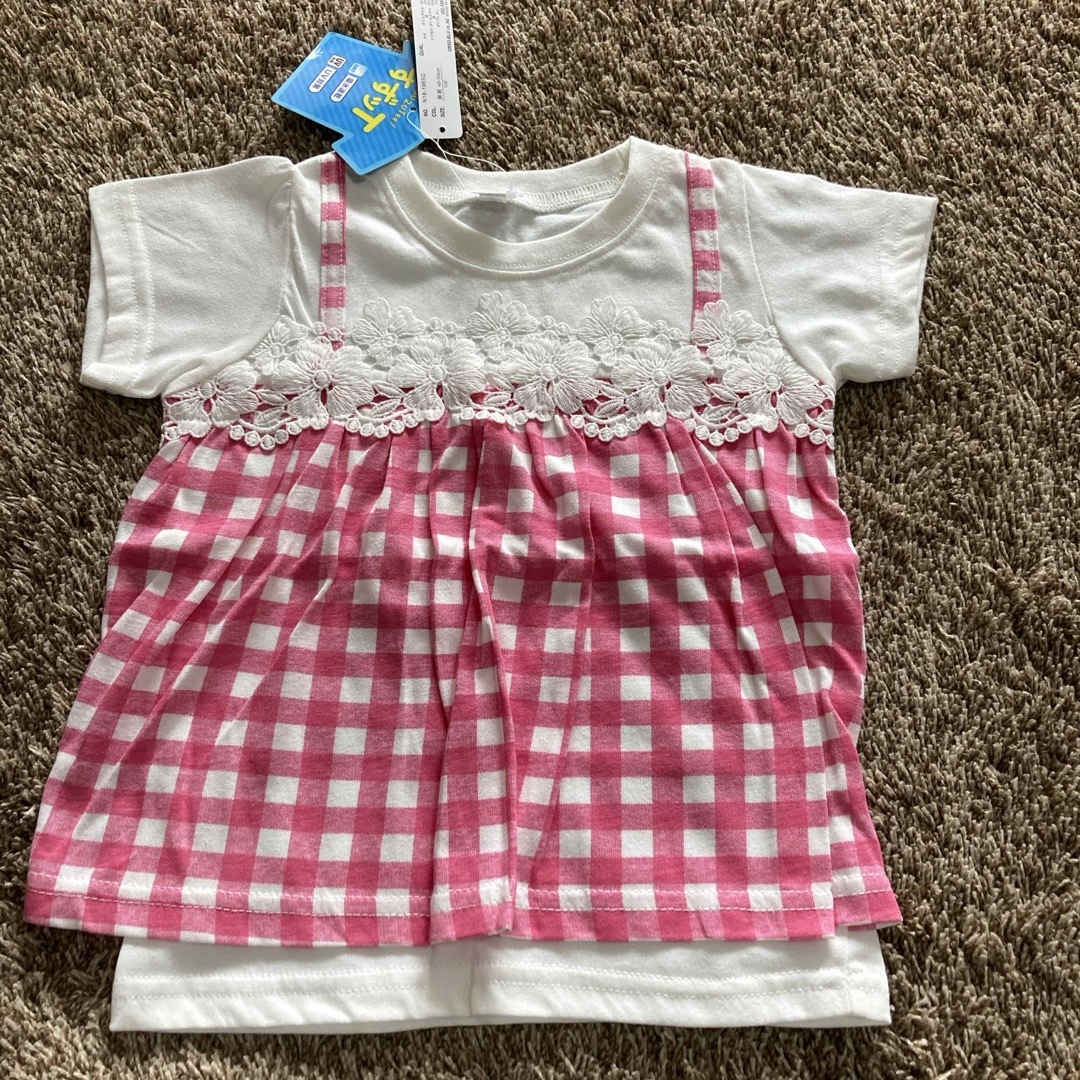 未使用　女の子カットソー　100 キッズ/ベビー/マタニティのキッズ服女の子用(90cm~)(Tシャツ/カットソー)の商品写真