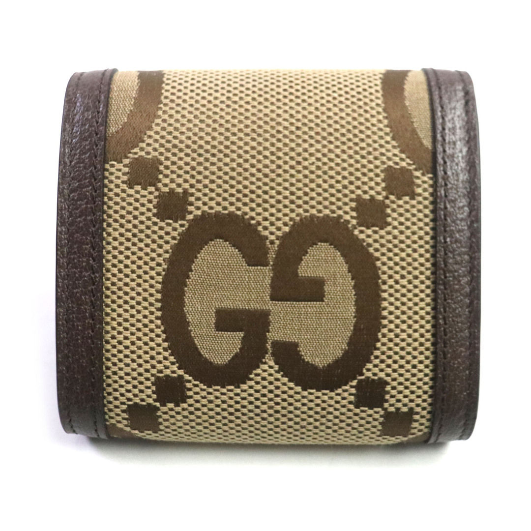 Gucci(グッチ)の未使用品▼GUCCI グッチ 658635 ダイアナ バンブー キャンバス レザー ジャンボGG コンパクトウォレット 二つ折り財布 ブラウン 箱・保存袋付き イタリア製 レディース レディースのファッション小物(財布)の商品写真