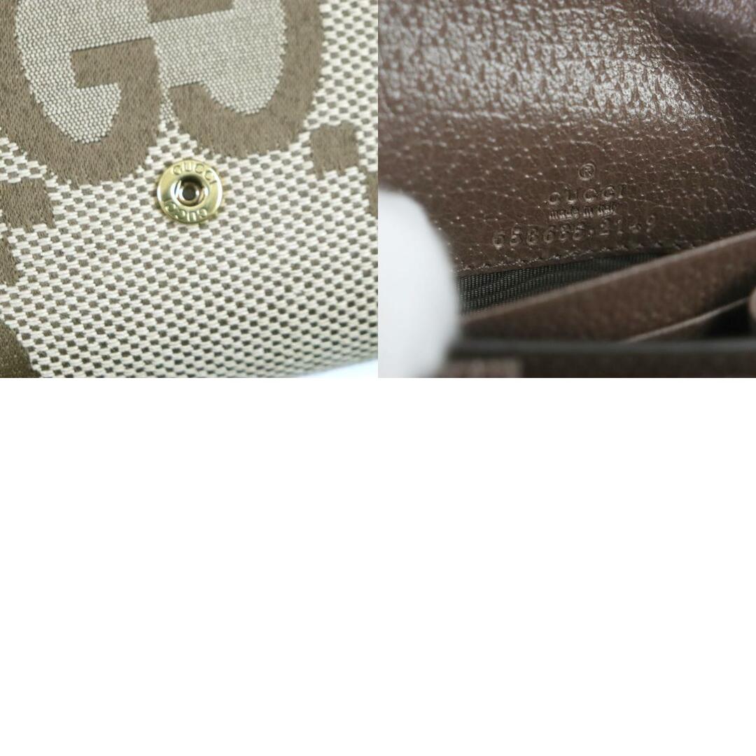 Gucci(グッチ)の未使用品▼GUCCI グッチ 658635 ダイアナ バンブー キャンバス レザー ジャンボGG コンパクトウォレット 二つ折り財布 ブラウン 箱・保存袋付き イタリア製 レディース レディースのファッション小物(財布)の商品写真