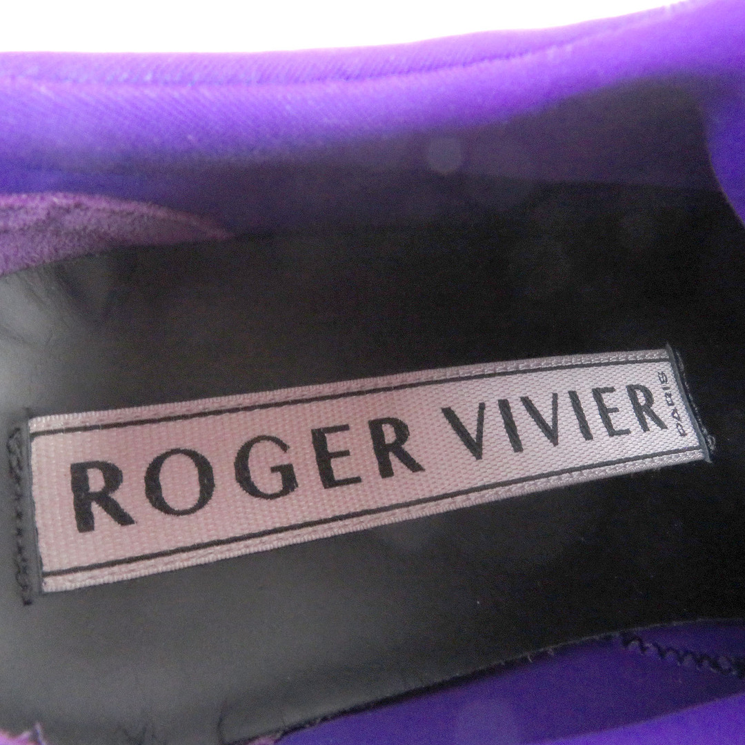 極美品□ROGER VIVIER ロジェヴィヴィエ VIV RUN ヴィヴラン ストラスバックル ラインストーン ローカットスニーカー パープル 37 箱・保存袋付き イタリア製 レディース メンズの靴/シューズ(スニーカー)の商品写真