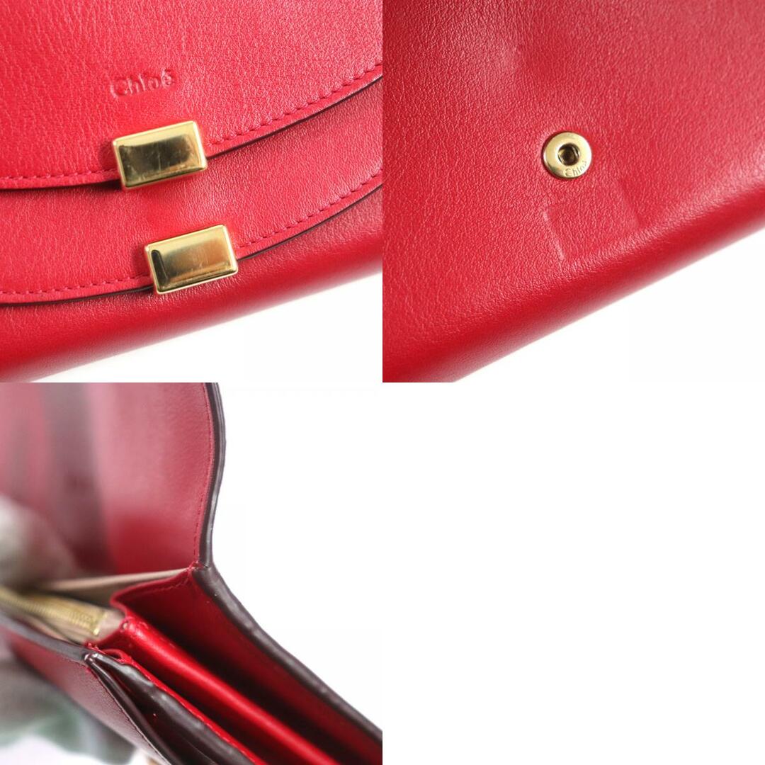 美品クロエ 二つ折り長財布 レザー R E D 箱付 Chloe - 小物 美品クロエ 二つ折り長財布 レザー R E D 箱付 Chloe - 小物