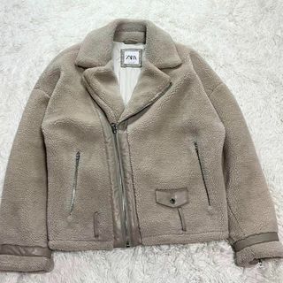 ザラ(ZARA)の完売品　ZARA　ライダースジャケット　ボア　ダブル　L(ライダースジャケット)