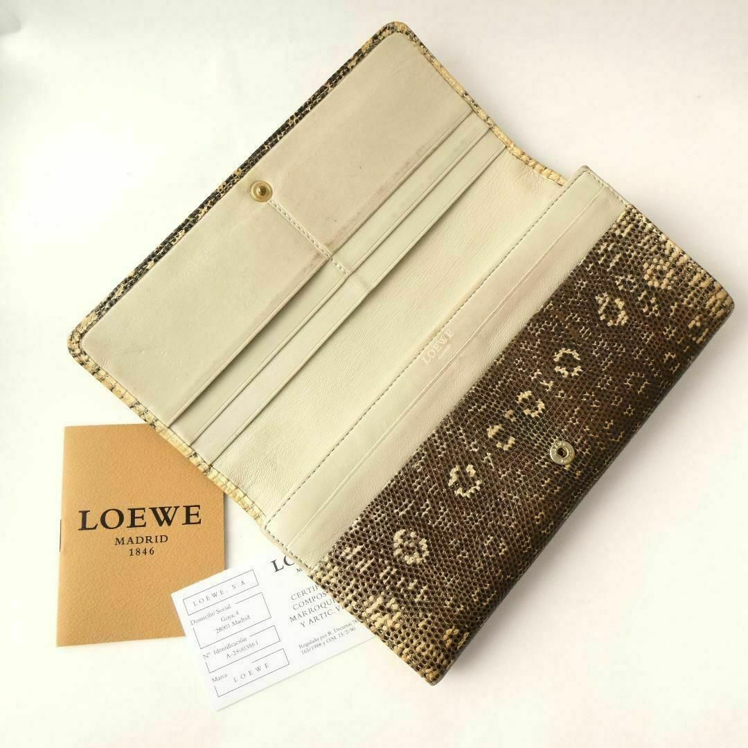 LOEWE(ロエベ)の良品 LOEWE パイソン レザー ロゴ 長財布 コンチネンタルウォレット レディースのファッション小物(財布)の商品写真