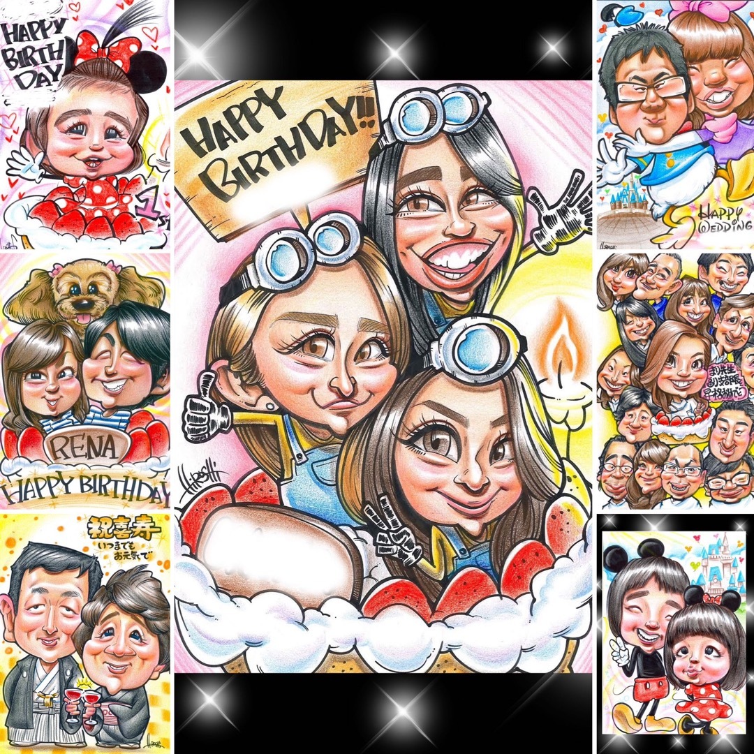 世界で1枚のオーダーメイド似顔絵☆プレミアムver☆結婚式 世界で1枚のオーダーメイド似顔絵☆プレミアムver☆結婚式