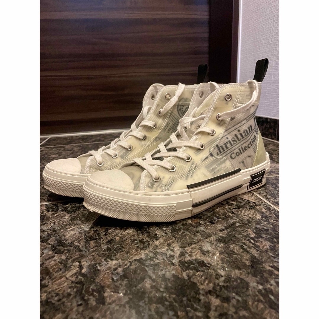 ディオールオム Dior ニュースペーパー ハイカットスニーカー 40 ディオールオム Dior ニュースペーパー ハイカットスニーカー 40
