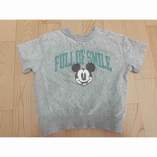 ディズニー(Disney)のミッキー　ディズニー　Tシャツ　新品　グレー　90 半袖　スウェット(Tシャツ/カットソー)