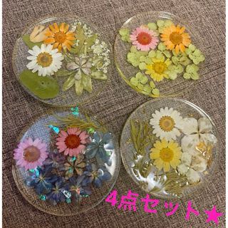 Francfranc - 新品未使用　コースター　花　インテリア　キラキラ　レジン　植物　海外　フラワー