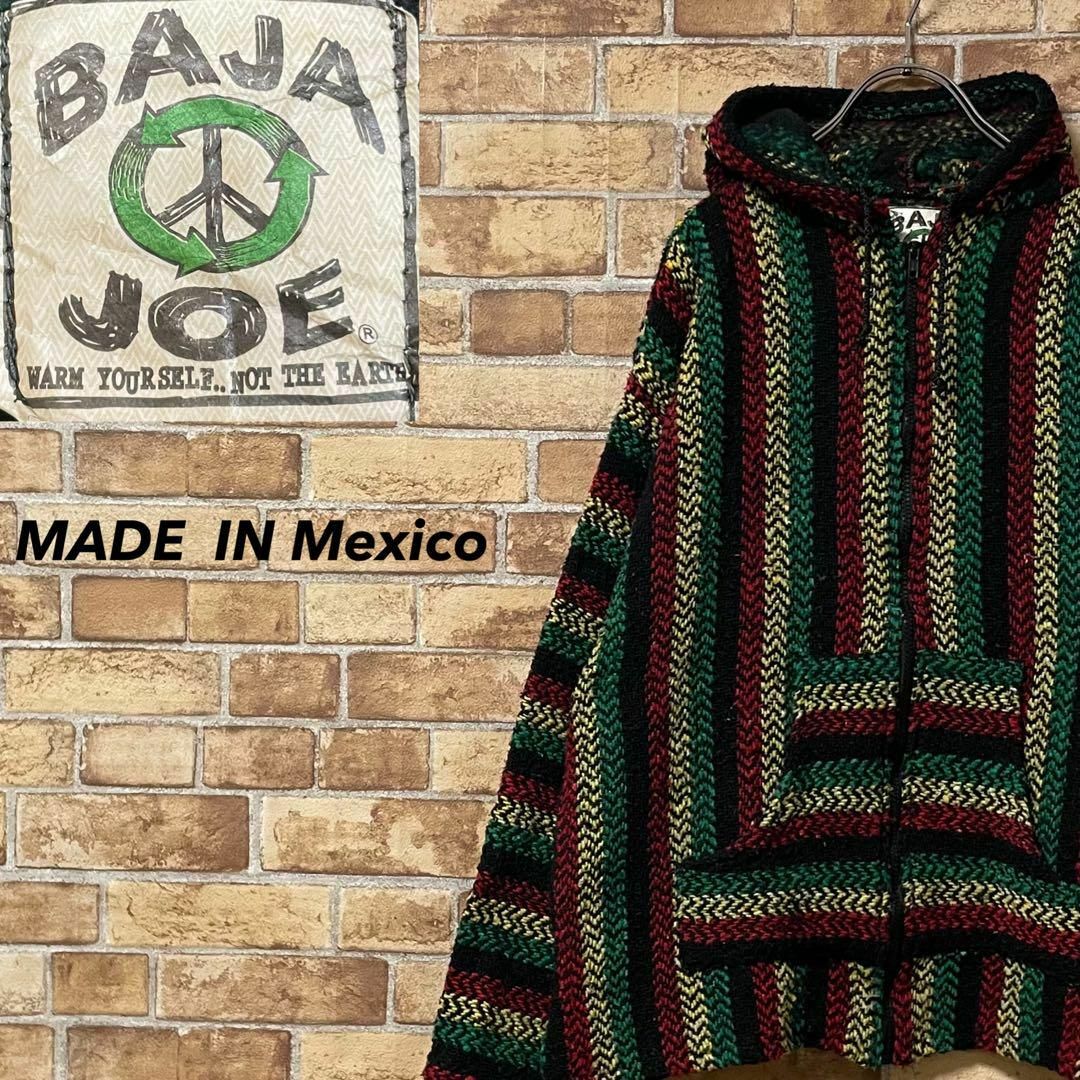 BAJA JOE　バハジョー　メキシコ製　メキシカンパーカー　ストライプ　S メンズのトップス(パーカー)の商品写真