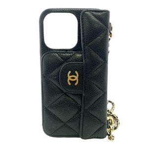 シャネル(CHANEL)のシャネル CHANEL 携帯ケース
 マトラッセ ブラック(iPhoneケース)