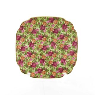 ROYAL ALBERT - 美品 ROYAL ALBERT ロイヤルアルバート オールドカントリーローズ Chintz チンツ スクエアプレート 19.5cm サラダ 薔薇 バラ SU6458B1 