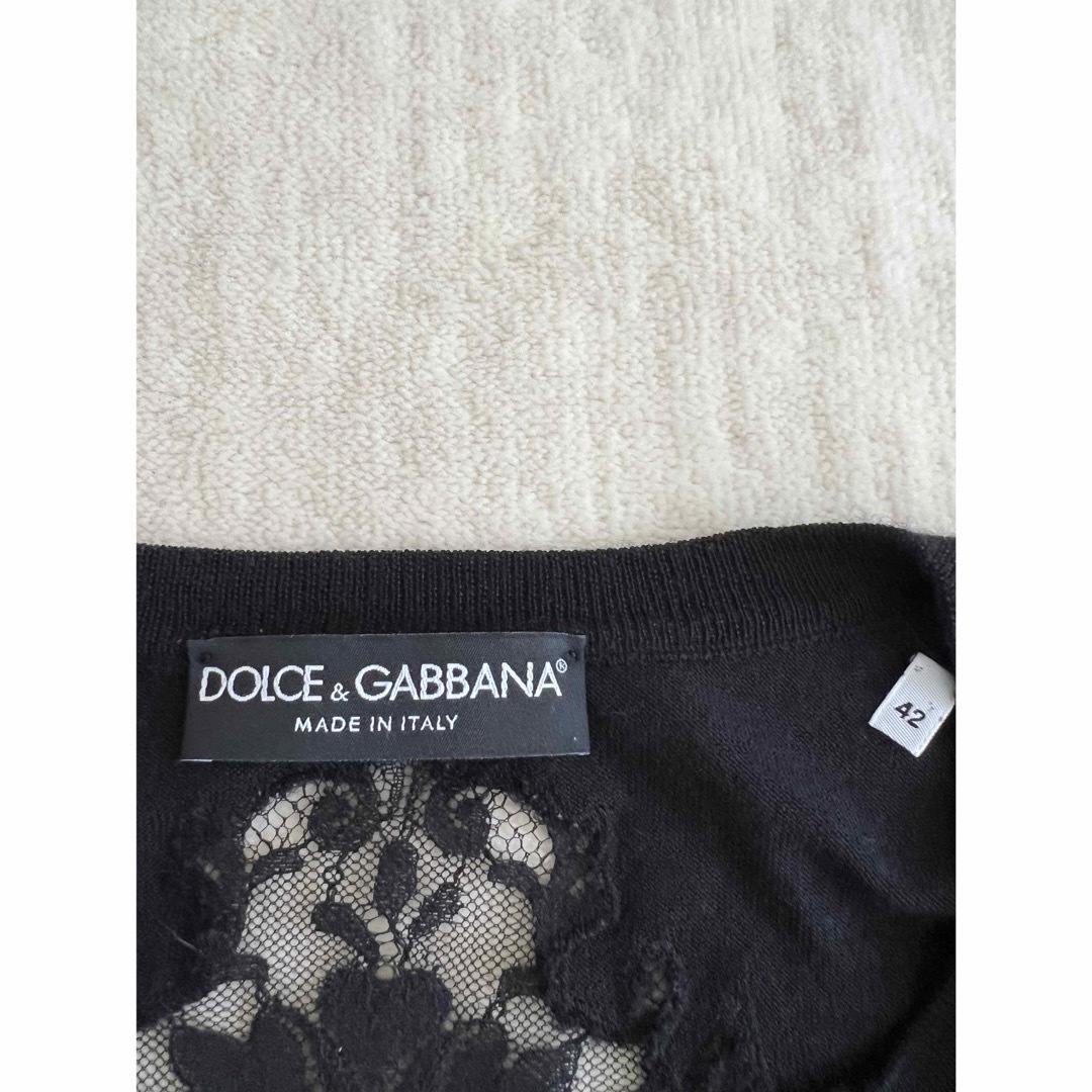 DOLCE&GABBANA(ドルチェアンドガッバーナ)のDOLCE&GABBANA★透かし編みレースカーディガン★ブラック レディースのトップス(カーディガン)の商品写真