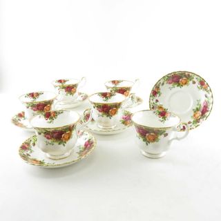 ロイヤルアルバート(ROYAL ALBERT)の美品 ROYAL ALBERT ロイヤルアルバート オールドカントリーローズ ティーカップ＆ソーサー 5客 セット 金彩 薔薇 バラ 英国 SU6429E (グラス/カップ)