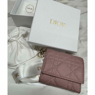 Christian Dior - ディオール LADY DIOR ロータスウォレット 財布 ピンク
