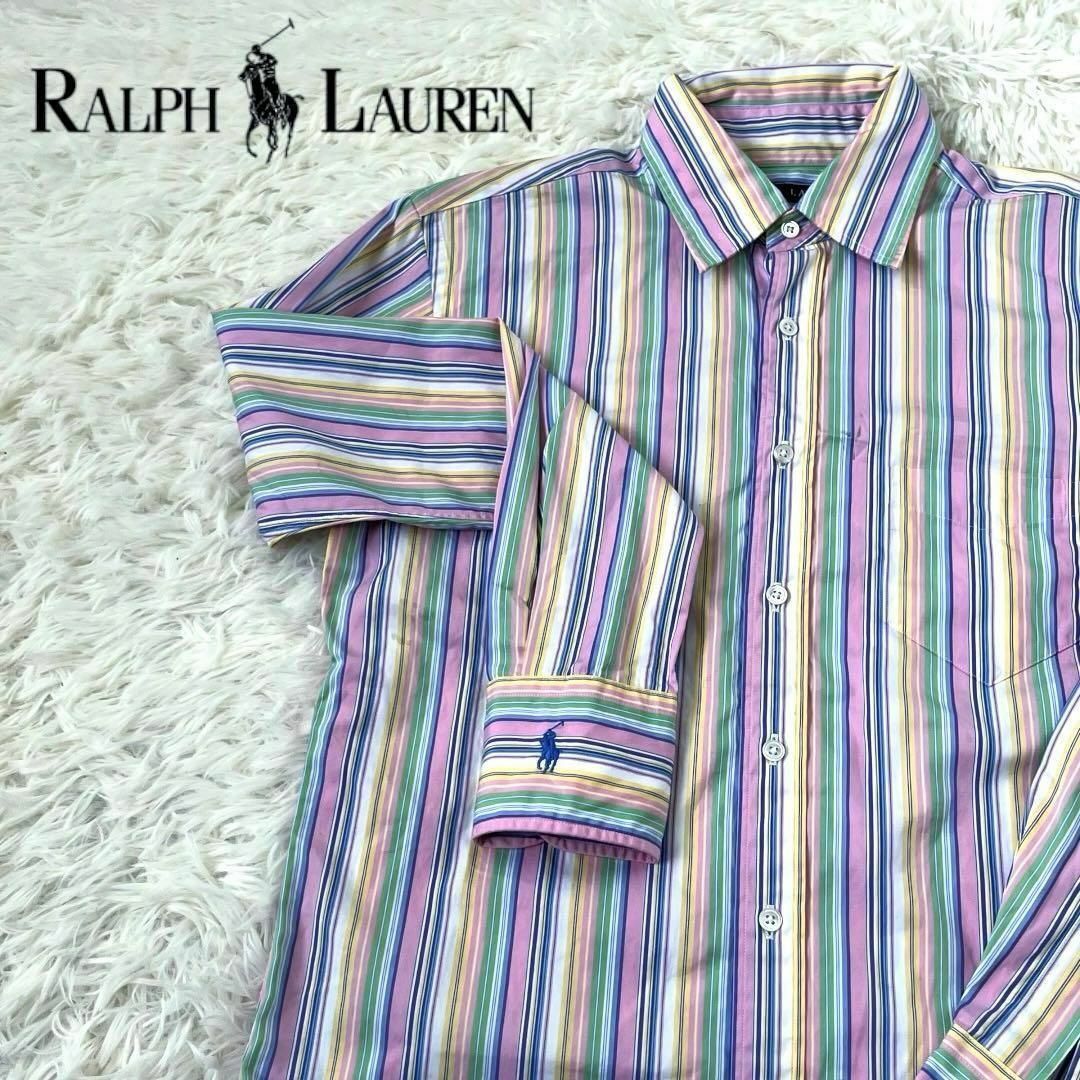 Ralph Lauren(ラルフローレン)のラルフローレン　ストライプ　シャツ　袖ポニー　ralph polo レディースのトップス(シャツ/ブラウス(長袖/七分))の商品写真