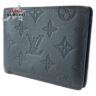 ルイヴィトン(LOUIS VUITTON)の美品 LOUIS VUITTON ルイヴィトン モノグラム シャドウ ポルトフォイユ ミュルティプル ノワール ブラック 黒 レザー M62901 二つ折り財布 札入れ メンズ 405523 【中古】(折り財布)