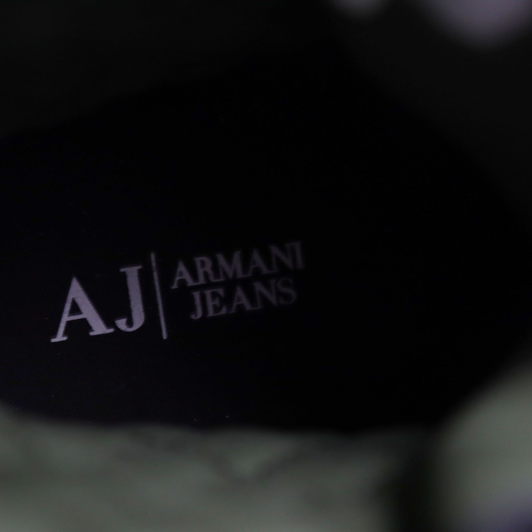 ARMANI JEANS(アルマーニジーンズ)の未使用品●ARMANI JEANS アルマーニジーンズ レザー使い ロゴパッチ付き ミリタリーレースアップ ブーツ カーキ 41 メンズ 定価27,500円 メンズの靴/シューズ(ブーツ)の商品写真