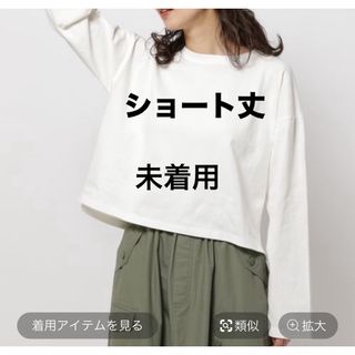 ニコアンド(niko and...)のニコアンド　COLORマイスターロングTEE　ホワイト　ショート丈(カットソー(長袖/七分))