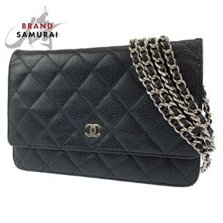 シャネル(CHANEL)のCHANEL シャネル マトラッセ ココマーク ブラック 黒 シルバー金具 キャビアスキン A33814 ショルダーバッグ 斜め掛け レディース 405511 【中古】(ショルダーバッグ)