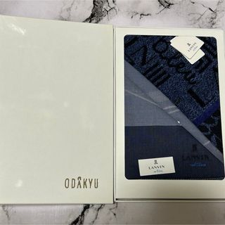 ランバン(LANVIN)の【未使用】LANVIN ランバン ハンカチ メンズ セット ブルー(ハンカチ/ポケットチーフ)