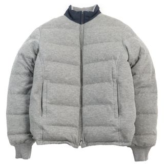 ロロピアーナ(LORO PIANA)の極美品●Loro Piana ロロピアーナ カシミヤ100％ 襟スウェードレザー使い リバーシブル ブルゾン ダウンジャケット グレー ブルー 48 イタリア製 メンズ(ダウンジャケット)