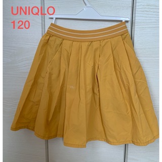 ユニクロ(UNIQLO)のUNIQLO フレア　スカート　120 マスタードカラー(スカート)