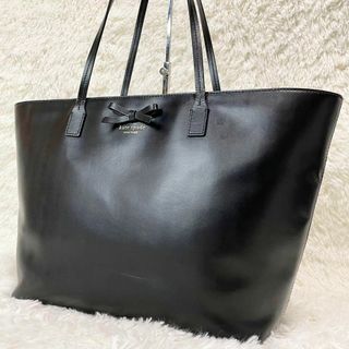 kate spade new york - 大容量✨ケイトスペード　トートバッグ　リボン　レザー　A4収納　黒