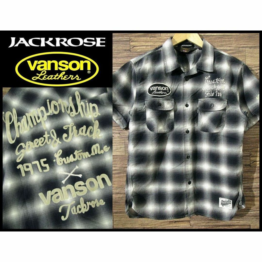 JACKROSE(ジャックローズ)の美品 G① バンソン × ジャックローズ 刺繍 オンブレチェック 半袖 シャツ メンズのトップス(シャツ)の商品写真