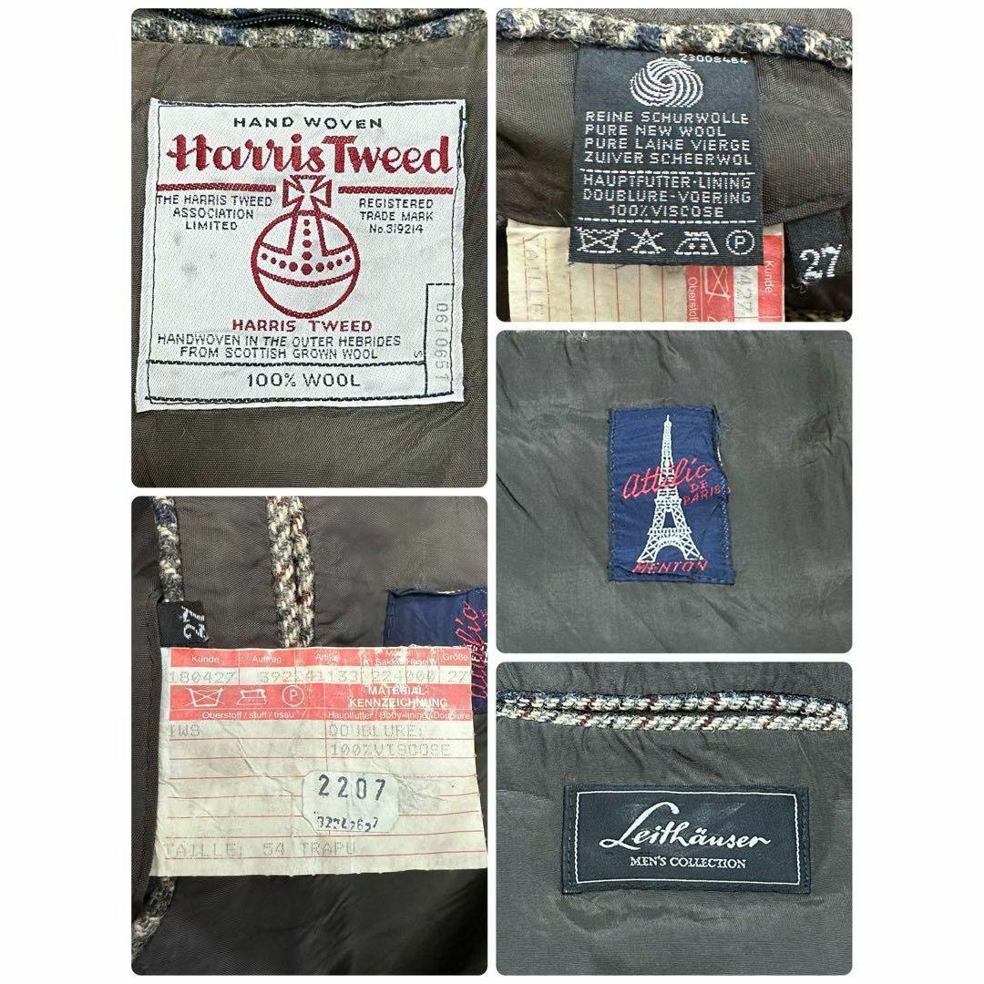 ハリスツイード　ウールテーラードジャケット　スリーピース　くるみボタン　チェック メンズのジャケット/アウター(テーラードジャケット)の商品写真
