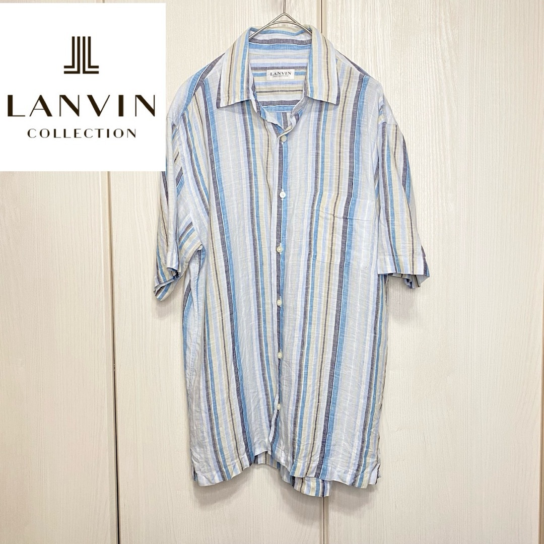 LANVIN COLLECTION(ランバンコレクション)の【美品】 LANVIN COLLECTION リネン ストライプ シャツ メンズのトップス(シャツ)の商品写真