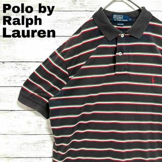 ポロラルフローレン(POLO RALPH LAUREN)の①41S ポロラルフローレン 半袖ポロシャツ ポニー刺繍ボーダーメンズ夏物古着(ポロシャツ)